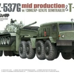 New 🔥 MAZ537G Mid Production Tank Tractor w/CHMZAP-5247G Semi-Trailer & T54B Tank (2 Kits) 1/72 Takom 🔥