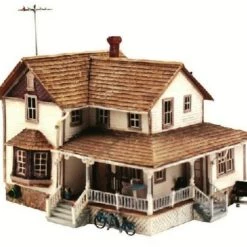 Promo ❤️ Built-N-Ready Corner Porch House HO Scale Woodland Scenics ✨