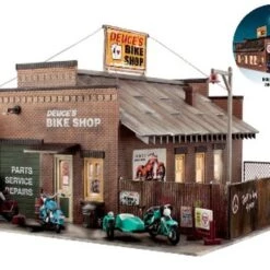 Discount 🔔 Built-N-Ready Deuce's Cycle Shop O Scale Woodland Scenics 👍