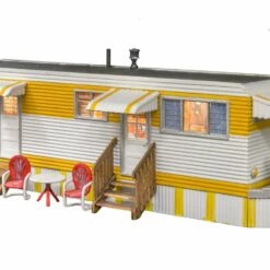 Promo ✔️ Built-N-Ready Sunny Days Trailer LED Lighted O Scale Woodland Scenics 🔔