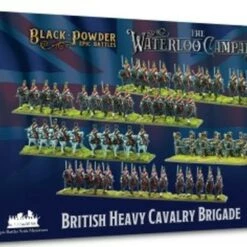 Hot Sale 🌟 Black Powder Epic Battles: Waterloo British Heavy Cavalry Brigade (55 mtd, 3 guns w/12 figs) 15mm Warlord Games 👍